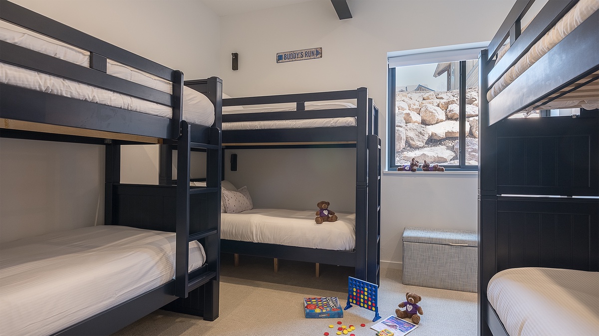Bedroom 5, Lower Level - Three twin-over-twin bunk beds