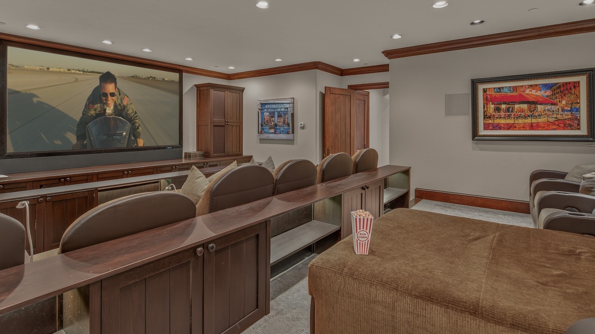 Theater Room, Lower Level - Home theater with plush seating for 12