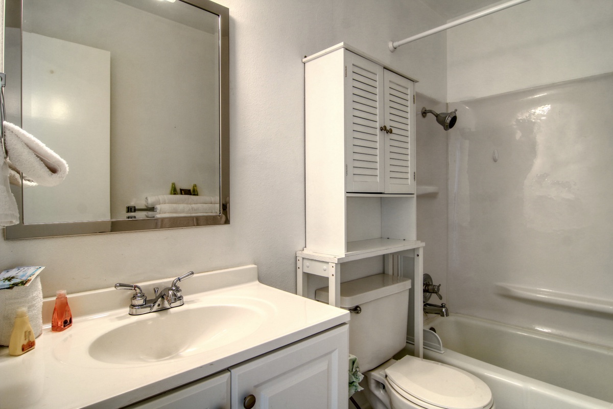 Bathroom now features a walk in shower (photos coming soon)