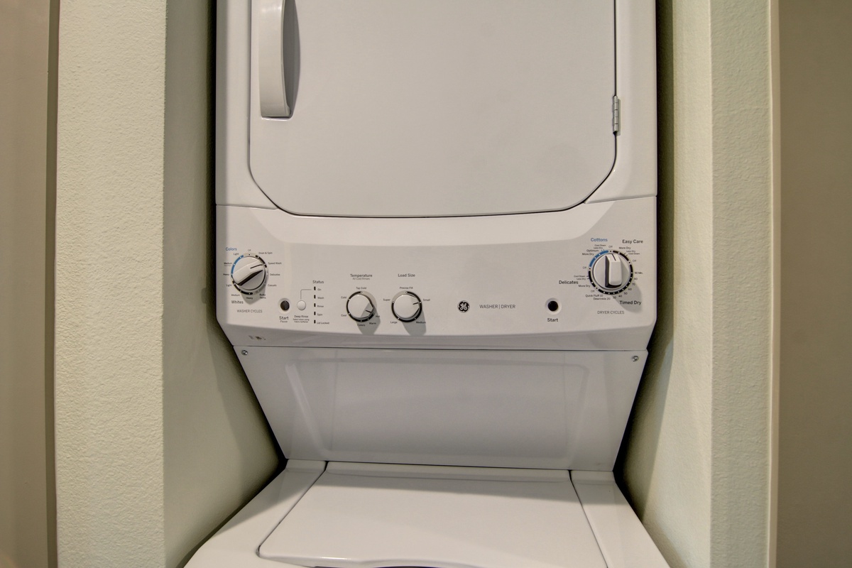 Your in-unit washer and dryer makes packing light a breeze—fresh clothes whenever you need them.