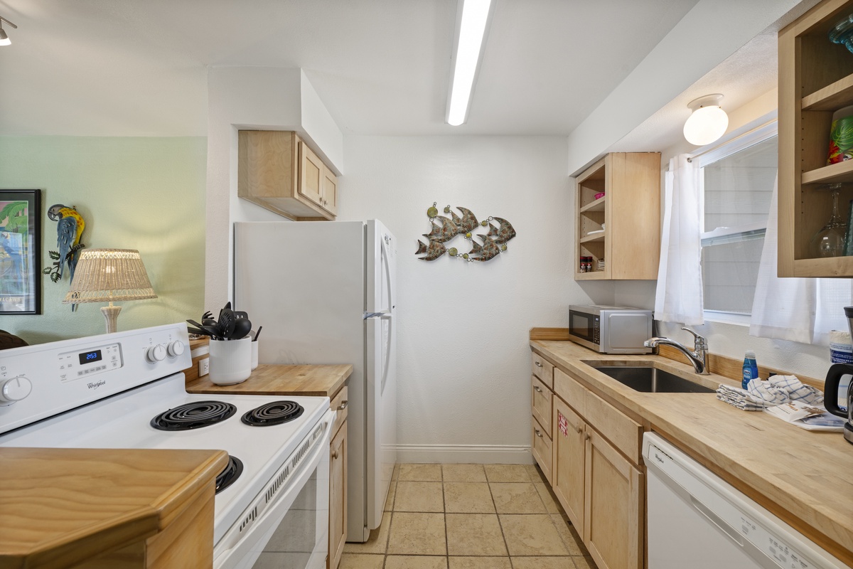 Your fully equipped kitchen awaits with everything needed to create memorable meals during your stay.