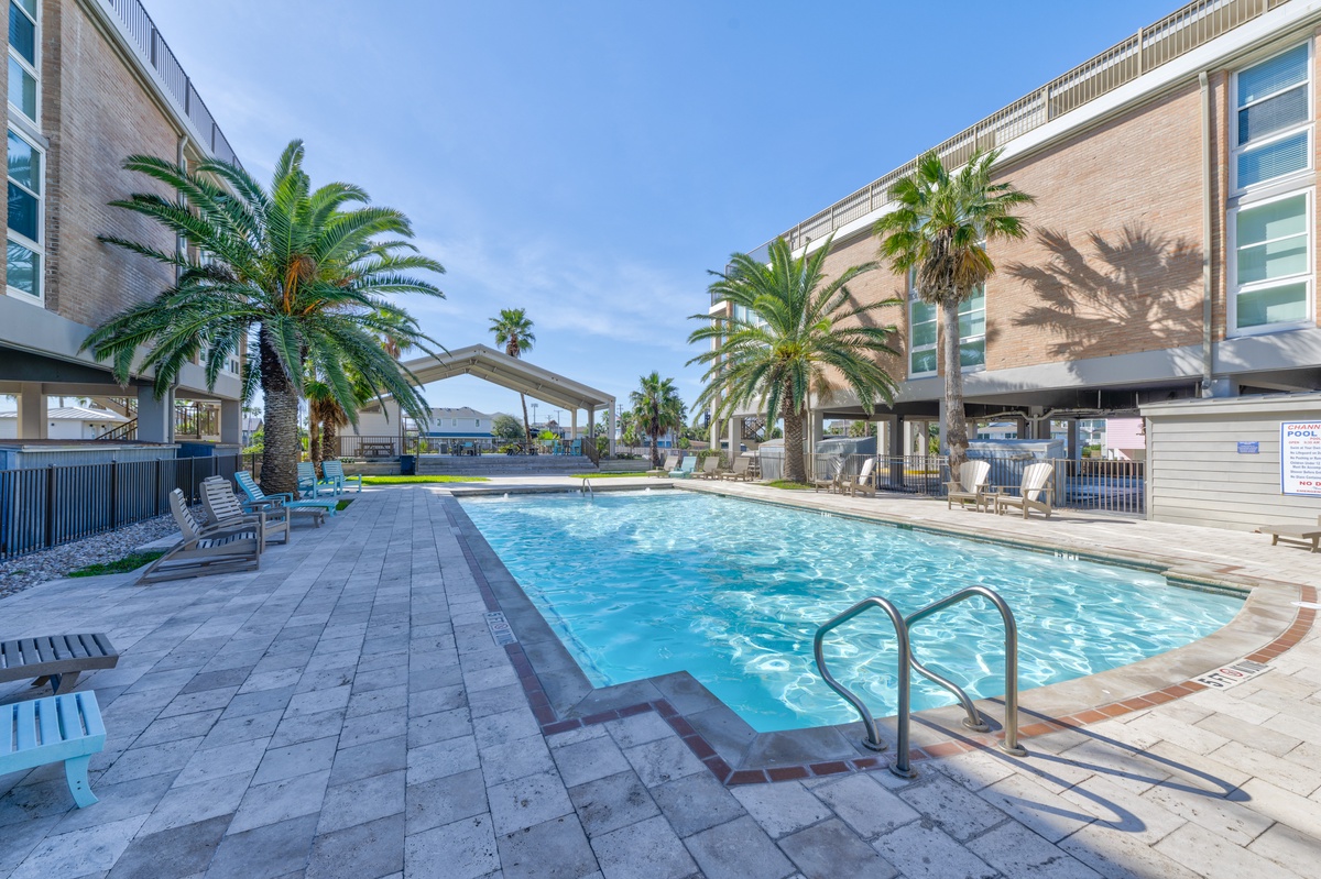Dive into your tropical oasis with crystal-clear waters surrounded by swaying palms and modern comfort.