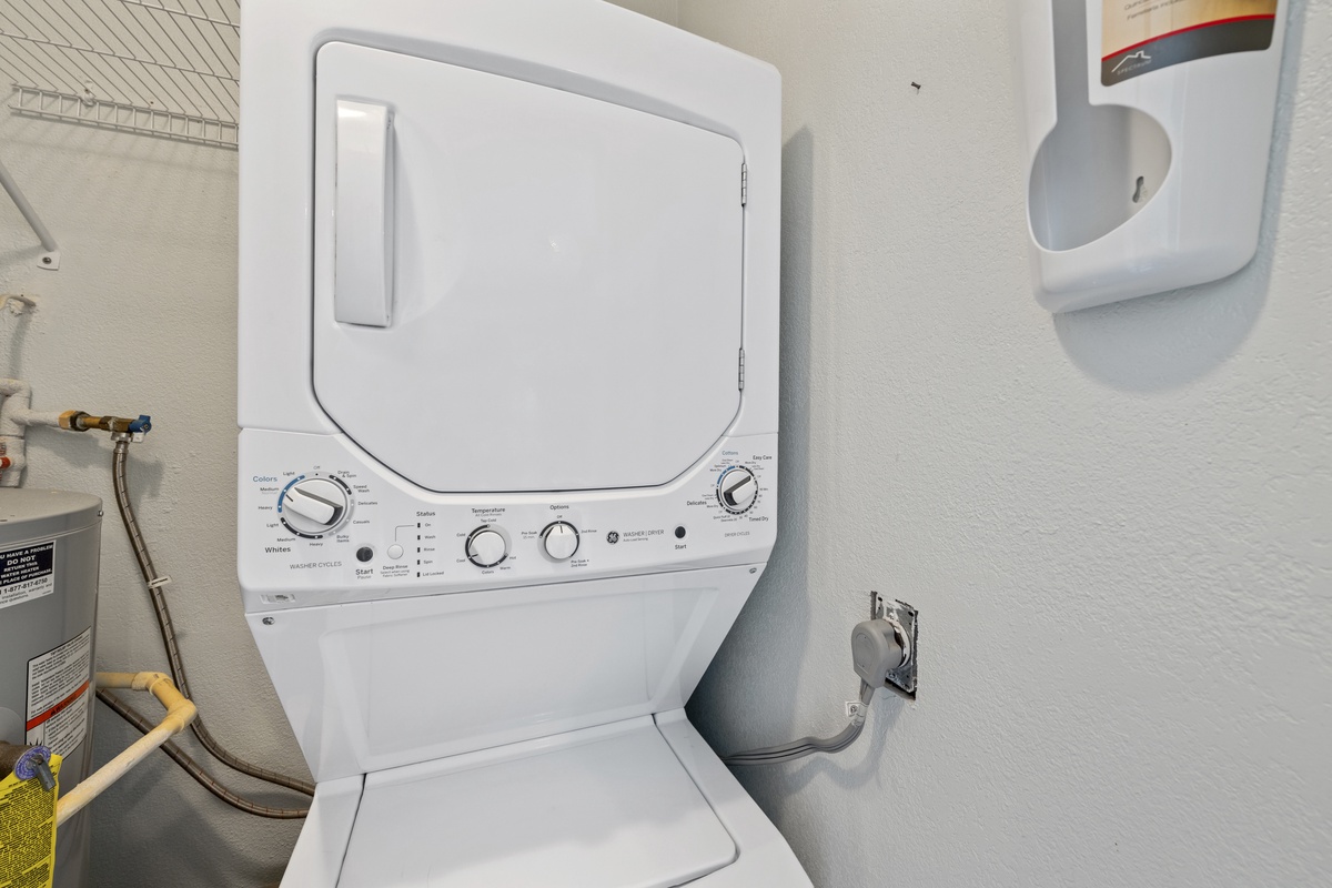 Your in-unit laundry makes packing light a breeze - wash and dry your clothes anytime during your stay.
