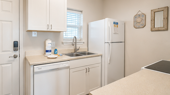 Your fully equipped kitchen features everything needed to prepare meals, with modern appliances and plenty of counter space for cooking.