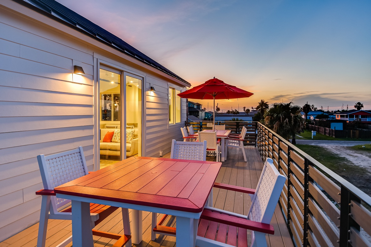 Unwind on your private deck with sunset views, perfect for evening dining and relaxation.
