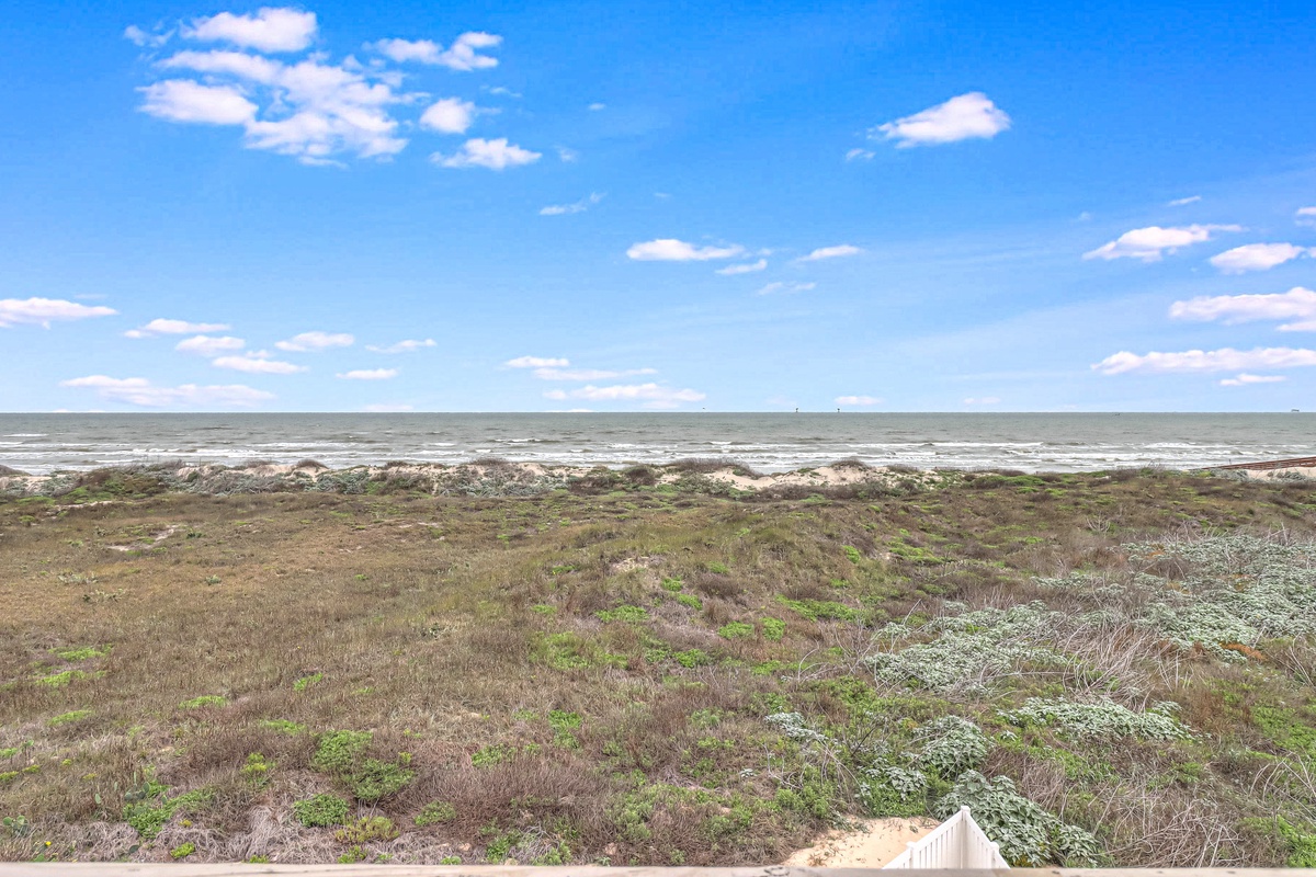 View of the expansive coastal landscape from your private balcony