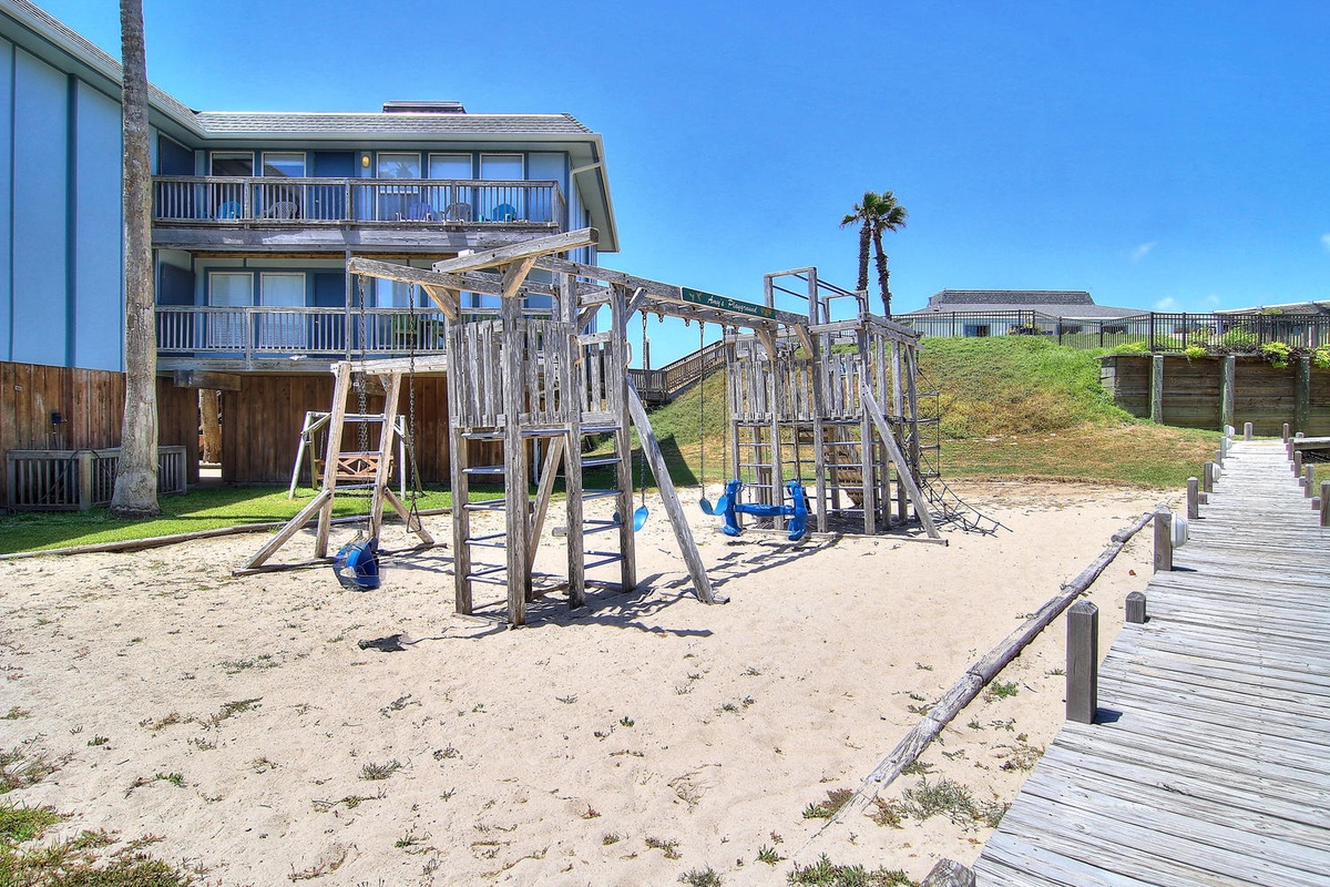 Beachfront playground where your little ones can play safely in the sand while you relax nearby.