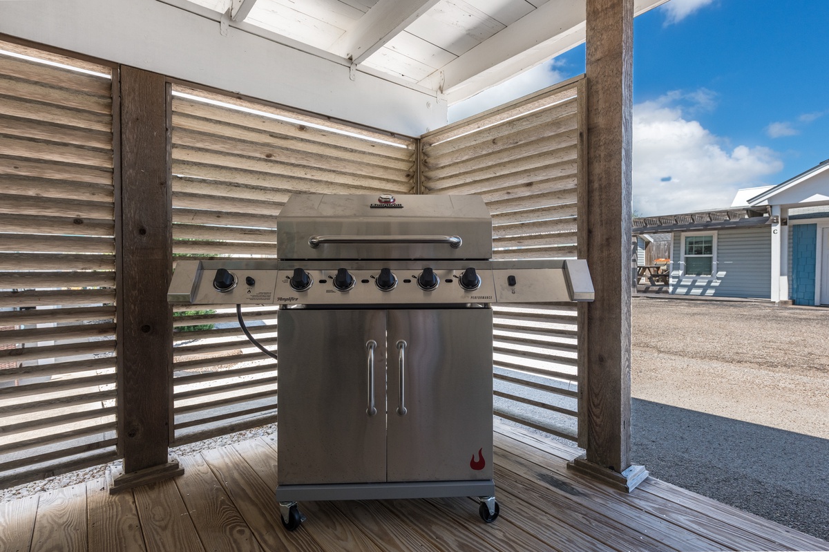 Fire up your culinary adventures on this premium stainless steel grill in your private covered outdoor space.