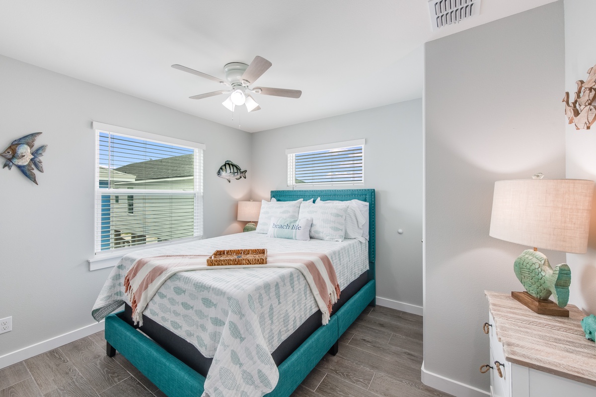 Your coastal bedroom awaits with soft linens, ocean-inspired decor, and gentle natural light streaming through your windows.