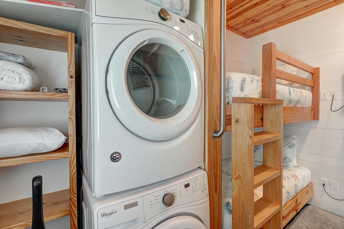 Keep your clothes fresh during your stay with convenient in-unit laundry facilities right in your cozy bunk room.