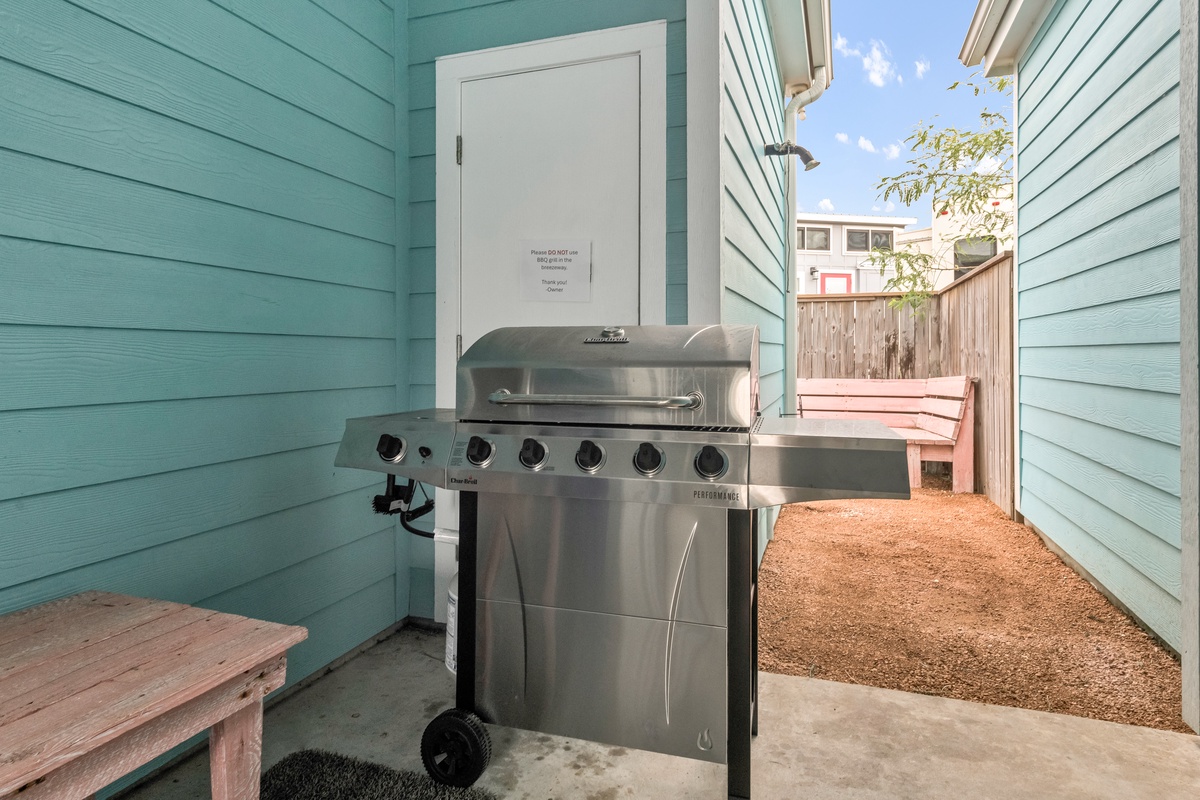 Fire up your grill on your private patio and savor delicious barbecued meals in this cozy outdoor cooking space.