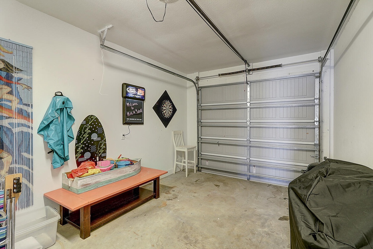Your private garage offers convenient covered parking plus extra storage space for all your beach gear and vacation essentials.