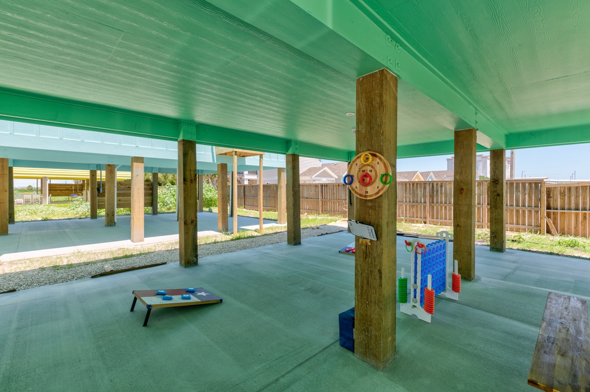 Your little ones will love this bright covered play area with interactive games and safe, colorful equipment.