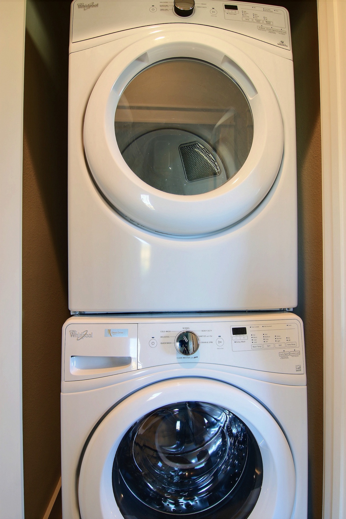 Keep your clothes fresh with your own washer and dryer, making longer stays feel like home.