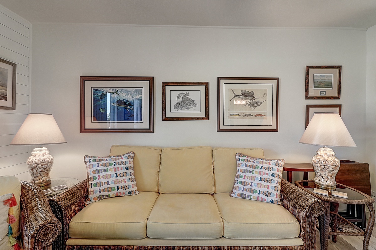 Living area with sleeper sofa
