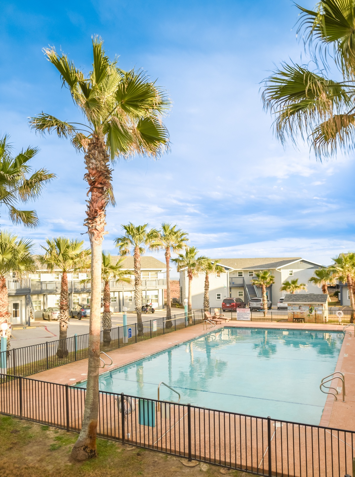 Palm trees sway around the sparkling pool where you'll find your perfect sunny retreat.