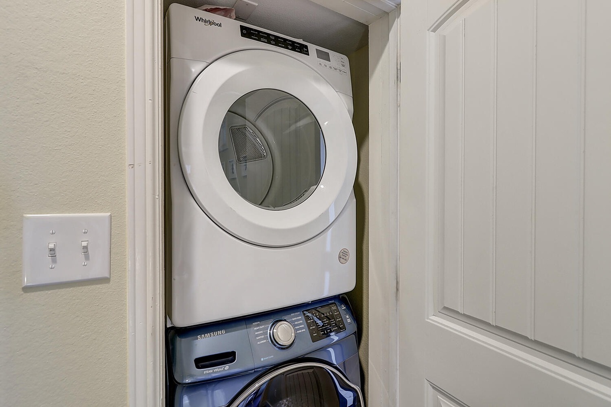 Keep your clothes fresh with your own private washer and dryer, tucked conveniently into your space for ultimate comfort.