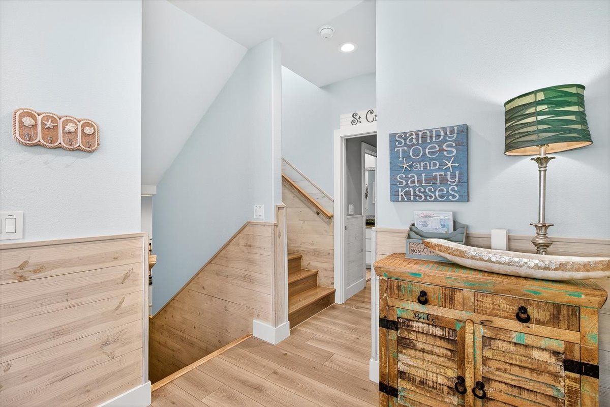 You'll love the coastal charm of your beachside retreat, where rustic furniture and ocean-themed décor create a welcoming atmosphere.