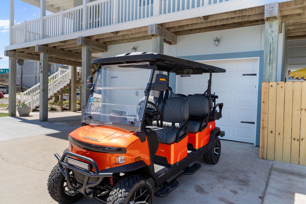 Cruise around in style with your private golf cart, perfect for exploring the area at your own pace.