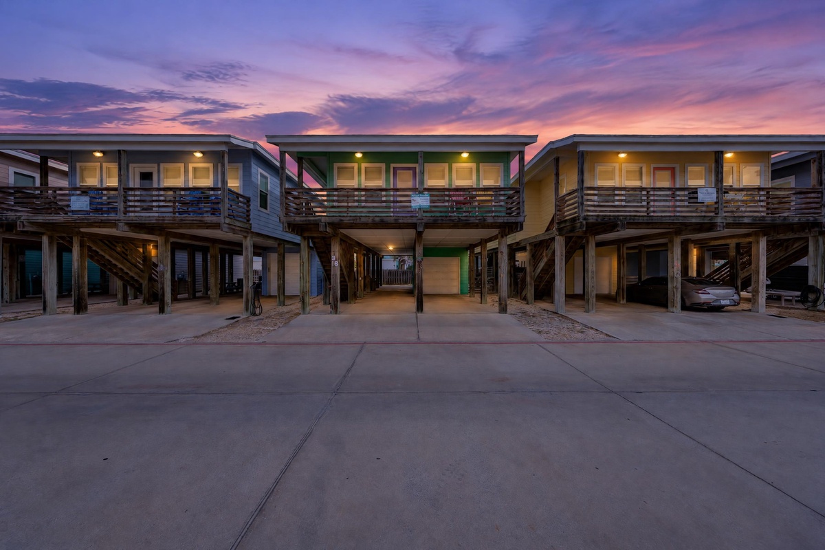Beautiful coastal skies create a stunning backdrop for your getaway at twilight.