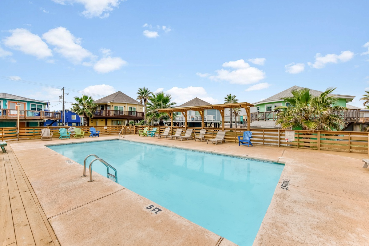 •	Sparkling community pool just steps from your vacation rental.