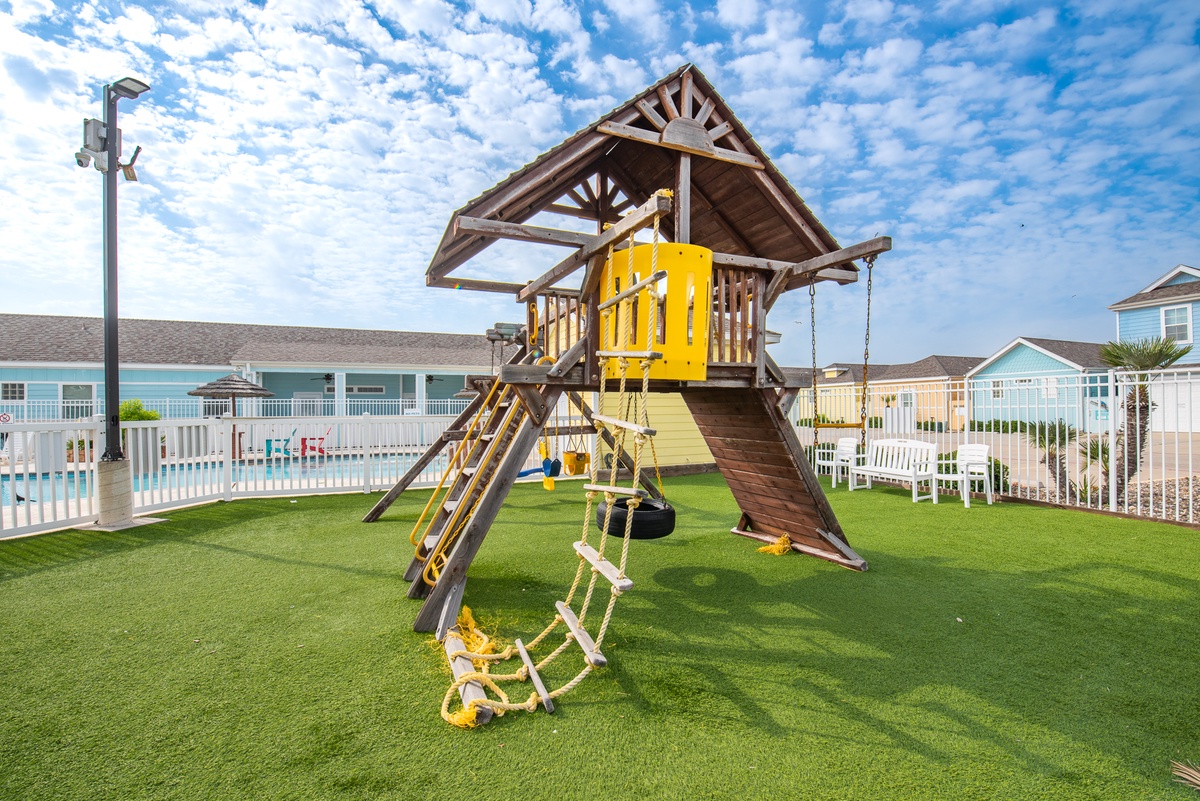 Your little ones will love this amazing playground complete with slides, swings, and climbing adventures right on the property.