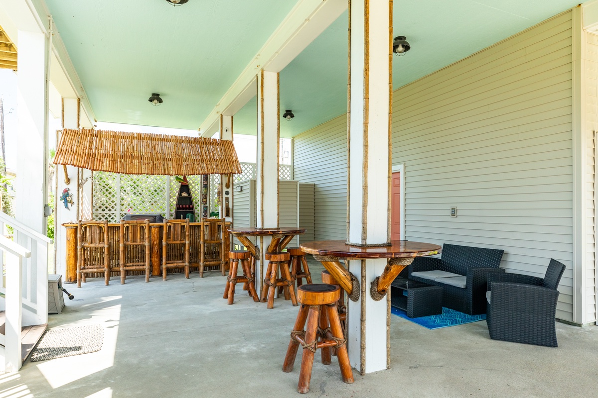 Ground level patio is the perfect spot to hang out together