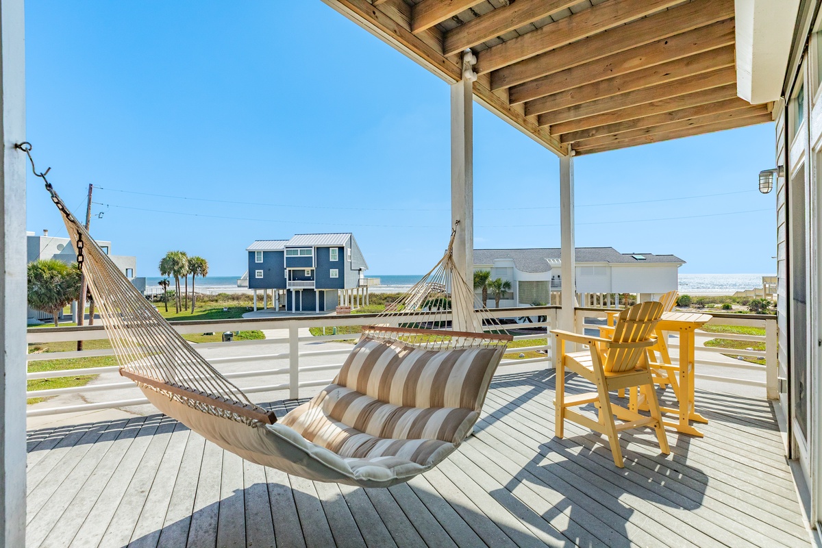 Take in the Gulf breezes from the covered deck