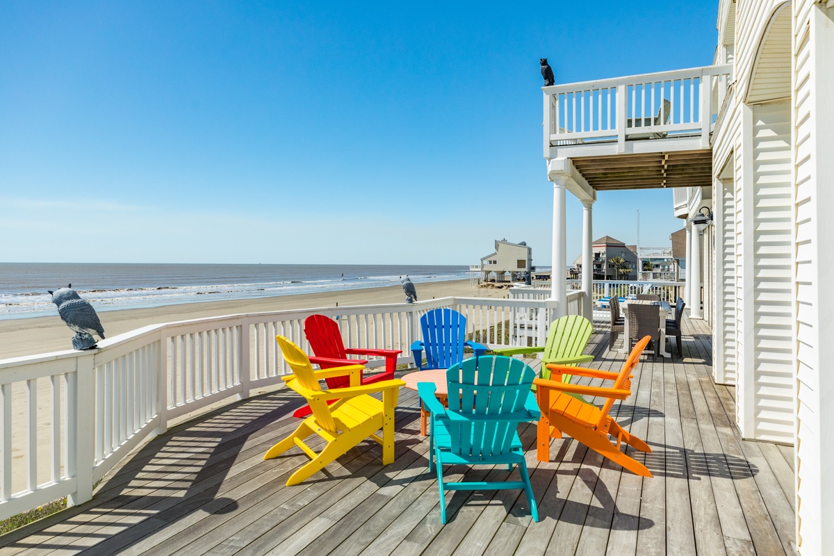 Great conversation area on the expansive deck
