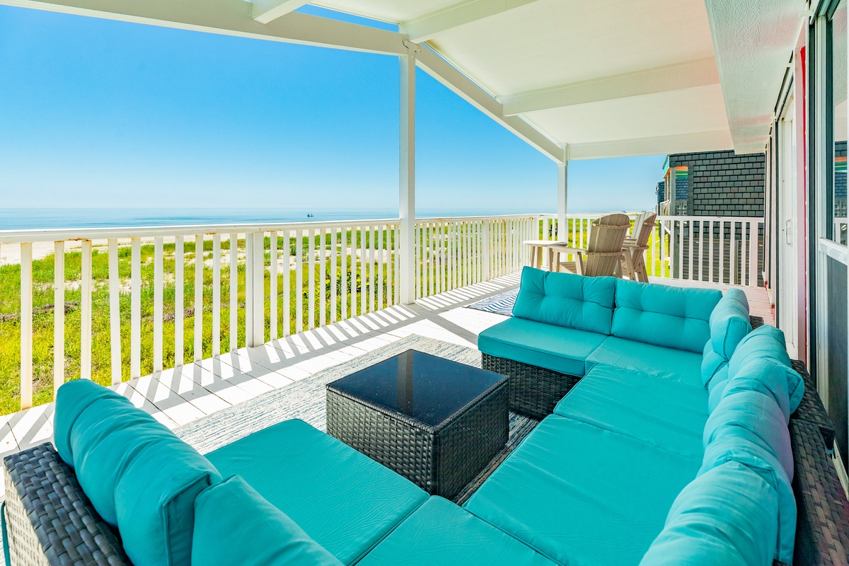 Lounge on the shaded deck