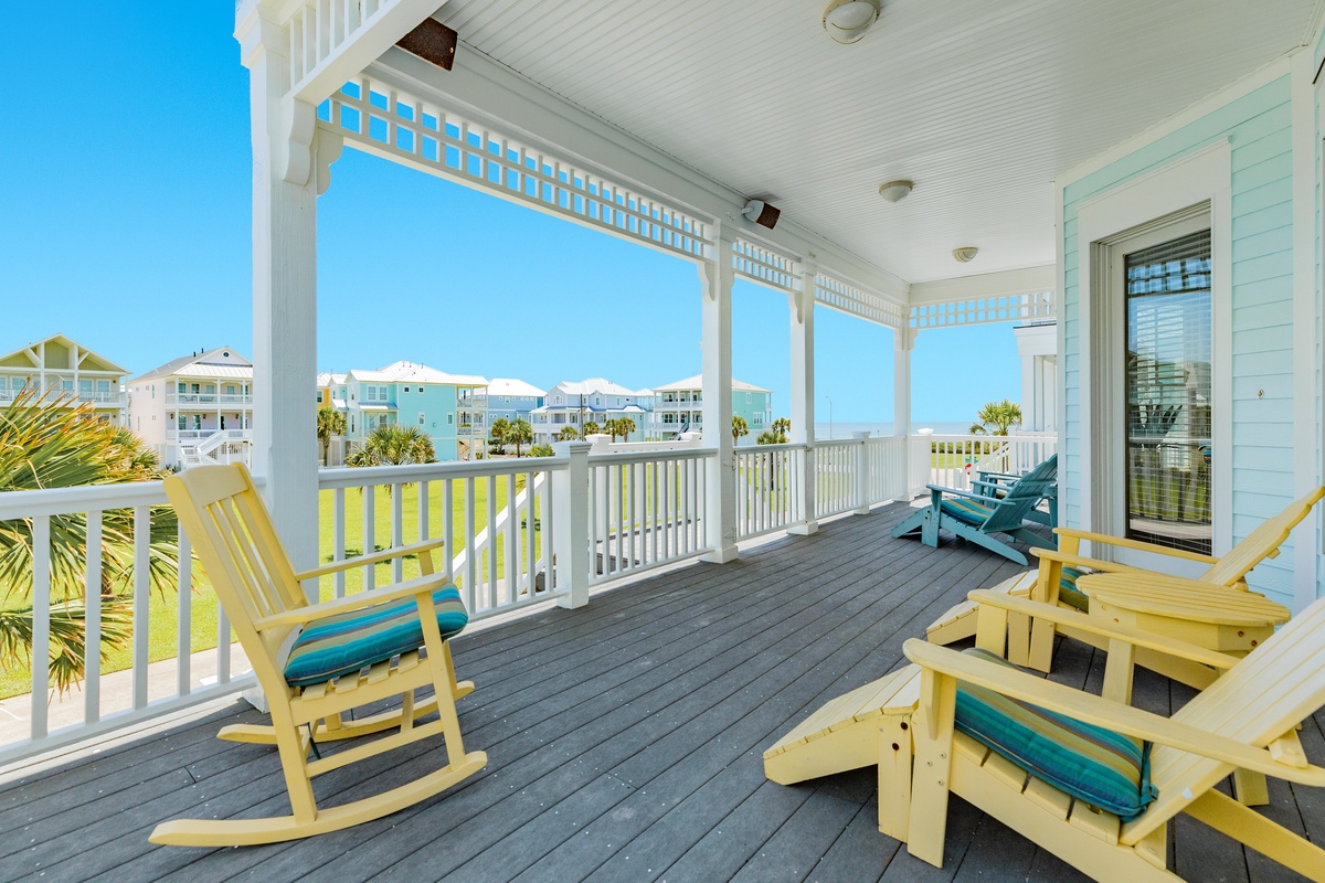 Lounge on the fully covered deck