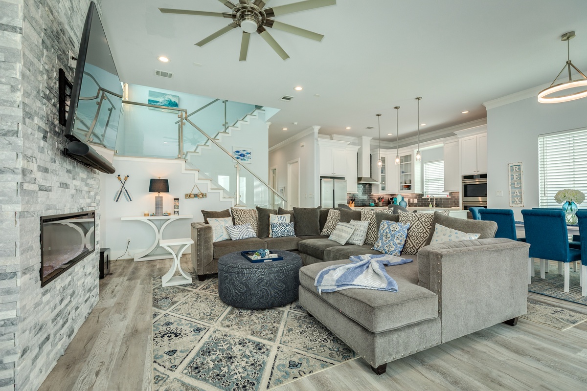 The open living area is great for spending time together as a group