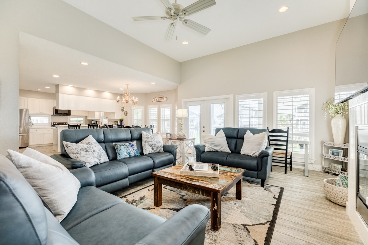 Plenty of seating options in the open living area