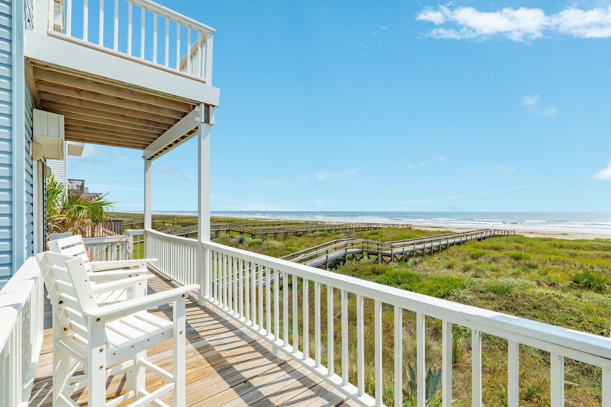 Overlooking the private dune walkover to the beach