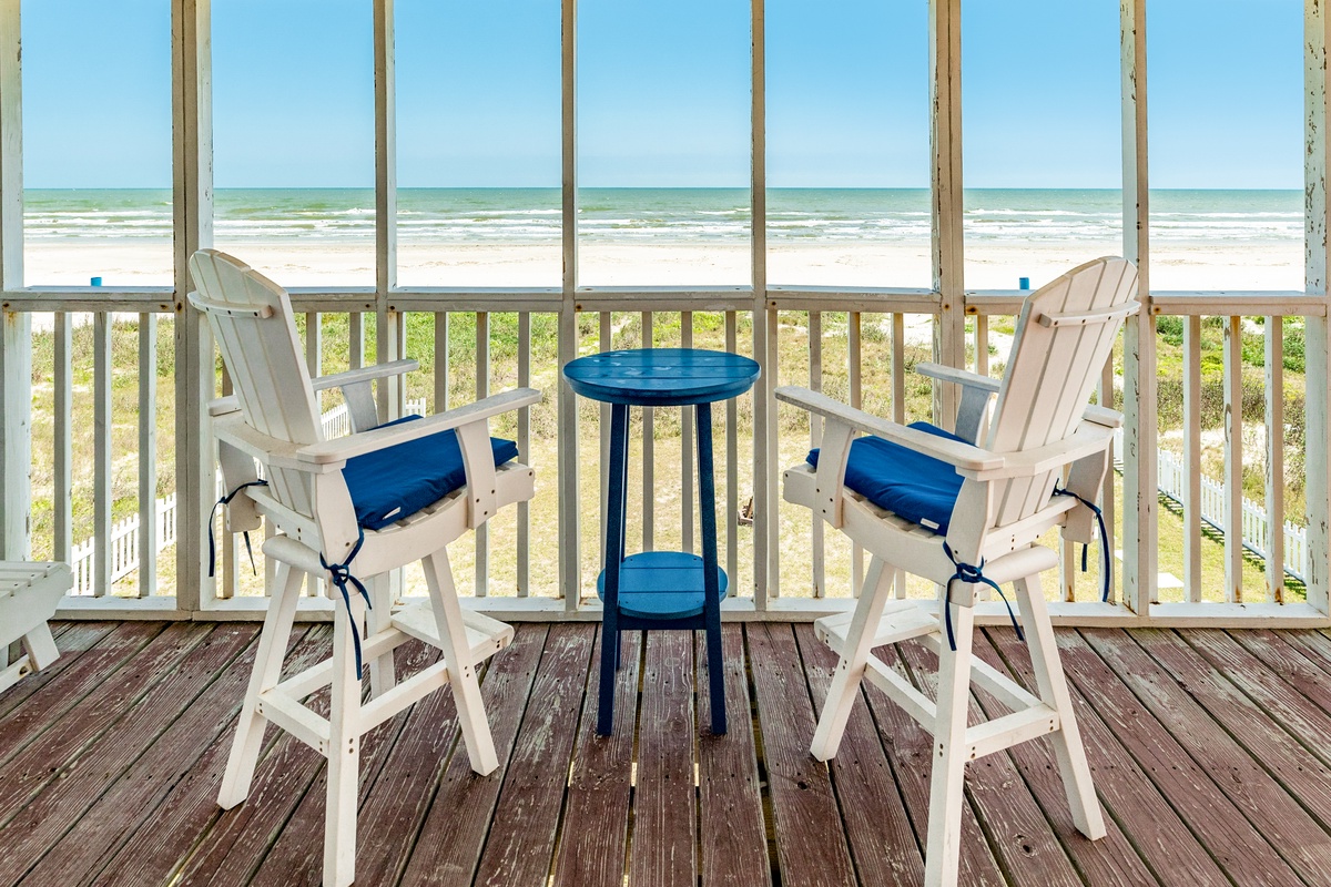 Gulf views from the covered deck