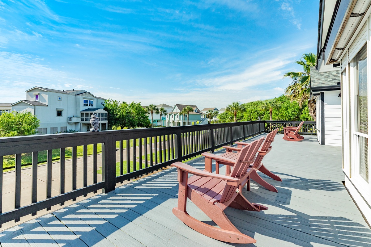 Soak up the island sun on the uncovered deck
