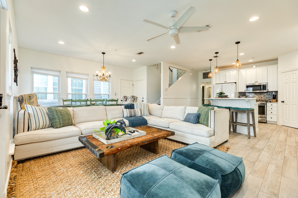Bright and airy open living area