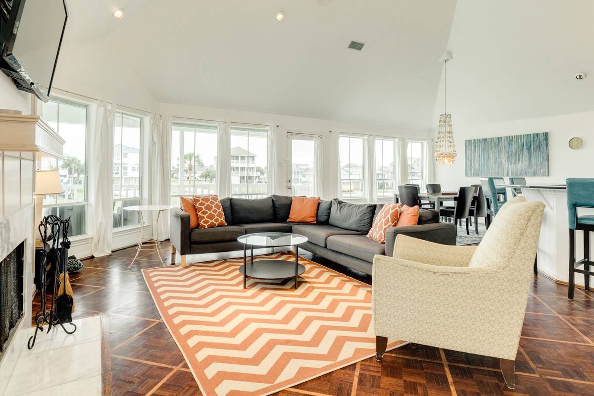 Open living area makes spending time with the whole group easy