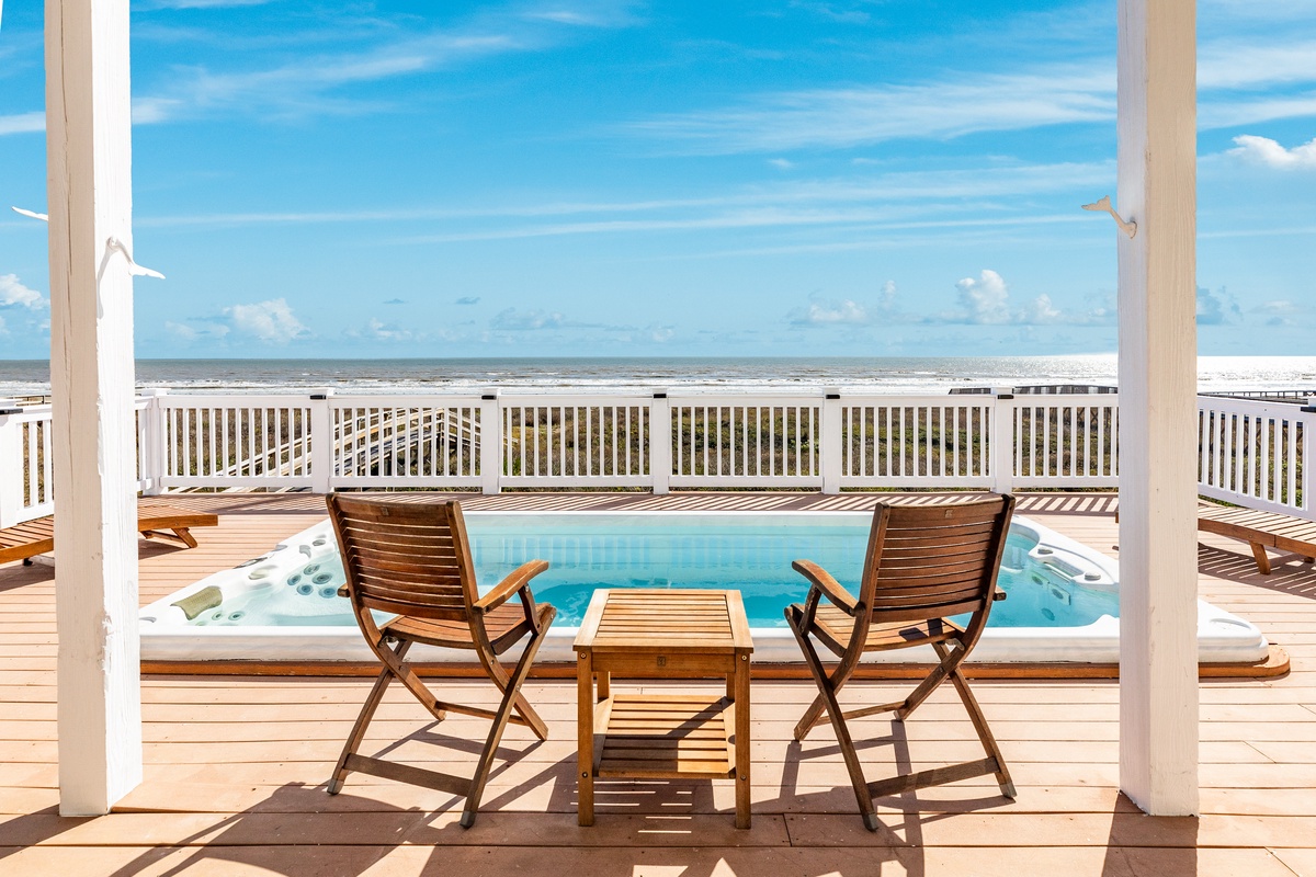 Go for a swim in the private pool built into the main level deck!