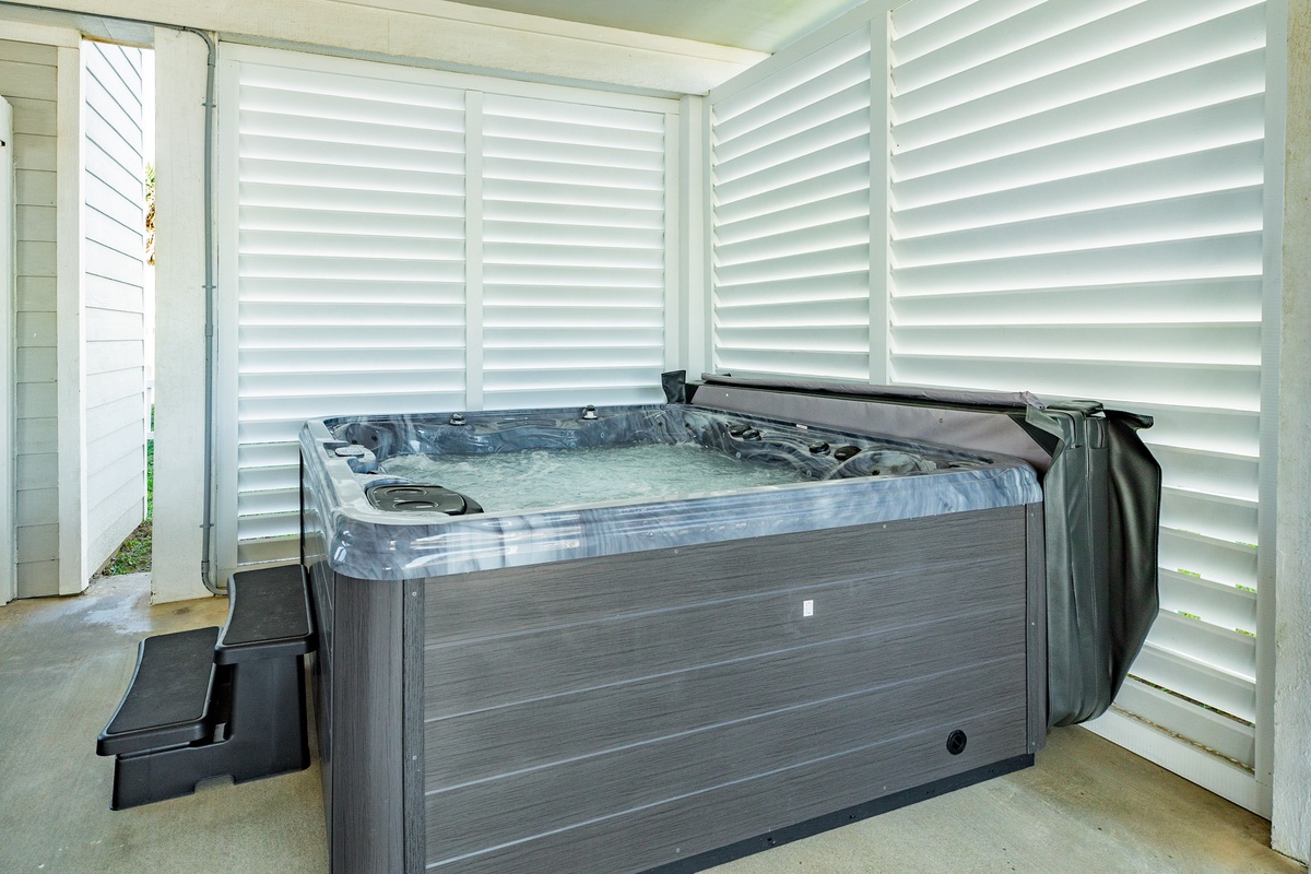 Beachside home with a private hot tub