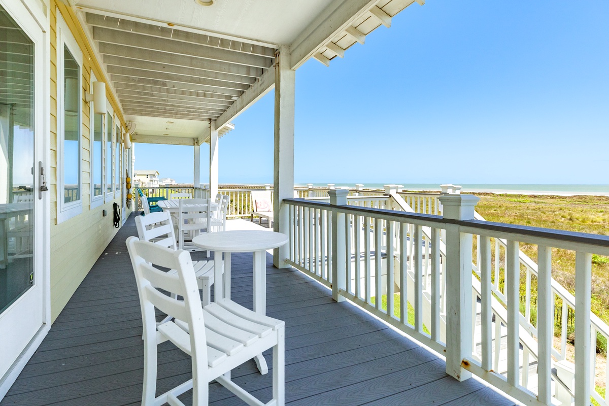 Unwind after a long day in the sun in the shaded seating areas