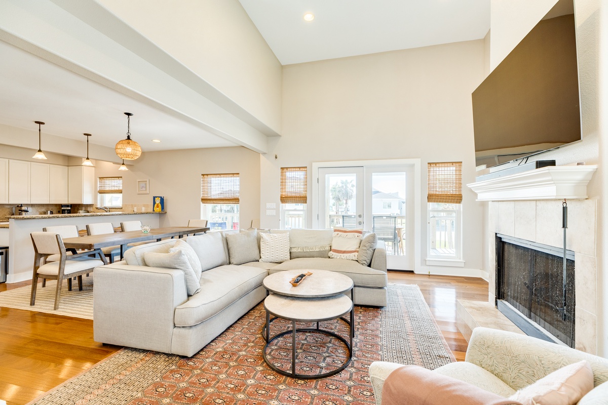 Wall of windows brighten the Main level living