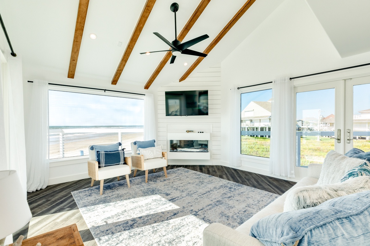 Beautiful beachfront views from the large picture window