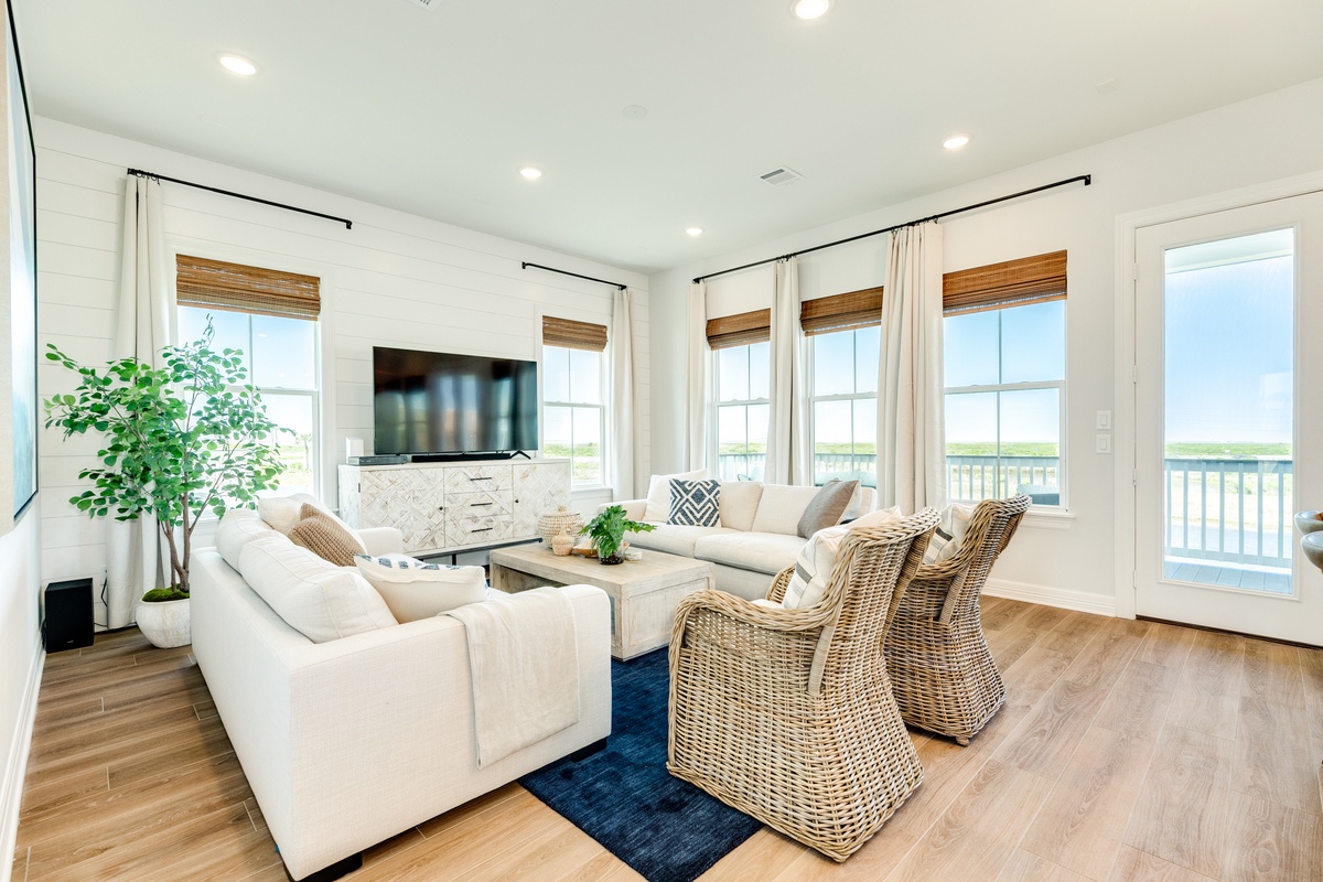 Wall of windows allow for great views in the open main level living area