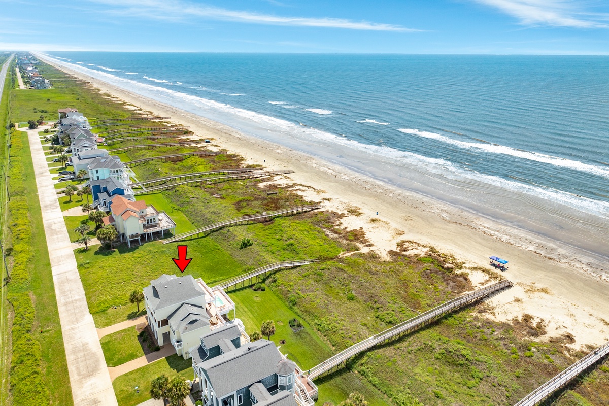 You'll be just steps away from miles of open beach