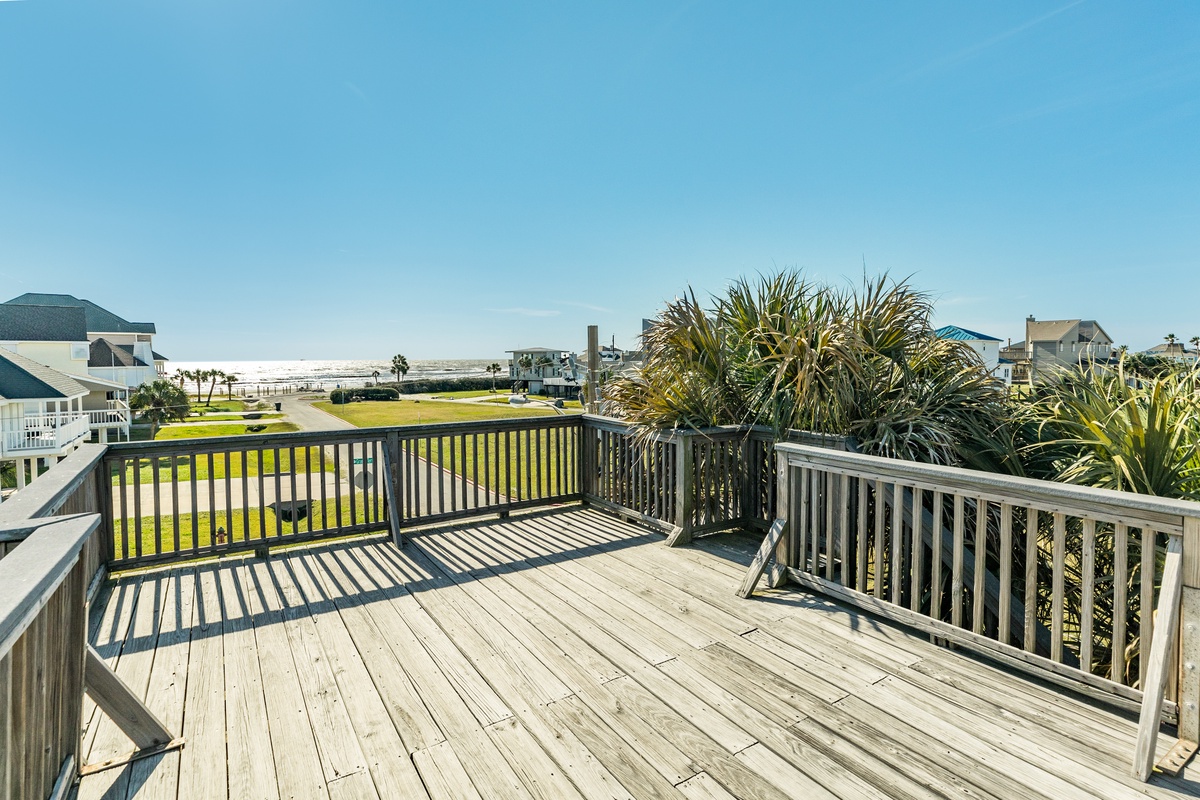 Enjoy long Gulf views from the Upper level deck