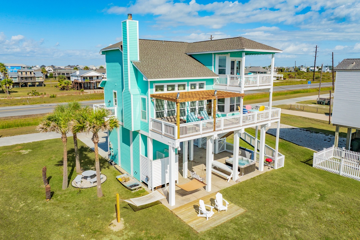 Beachfront home with plenty of outdoor space