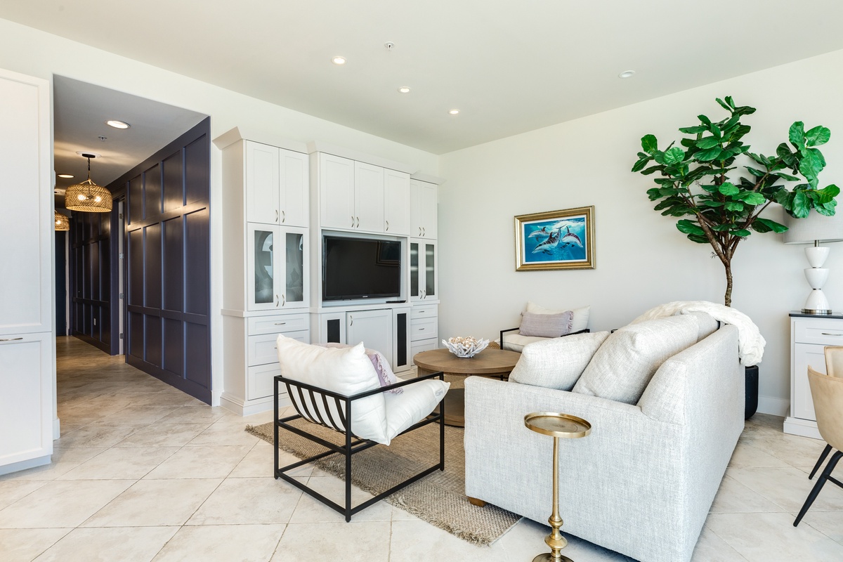 Comfortable sectional in the cozy living room