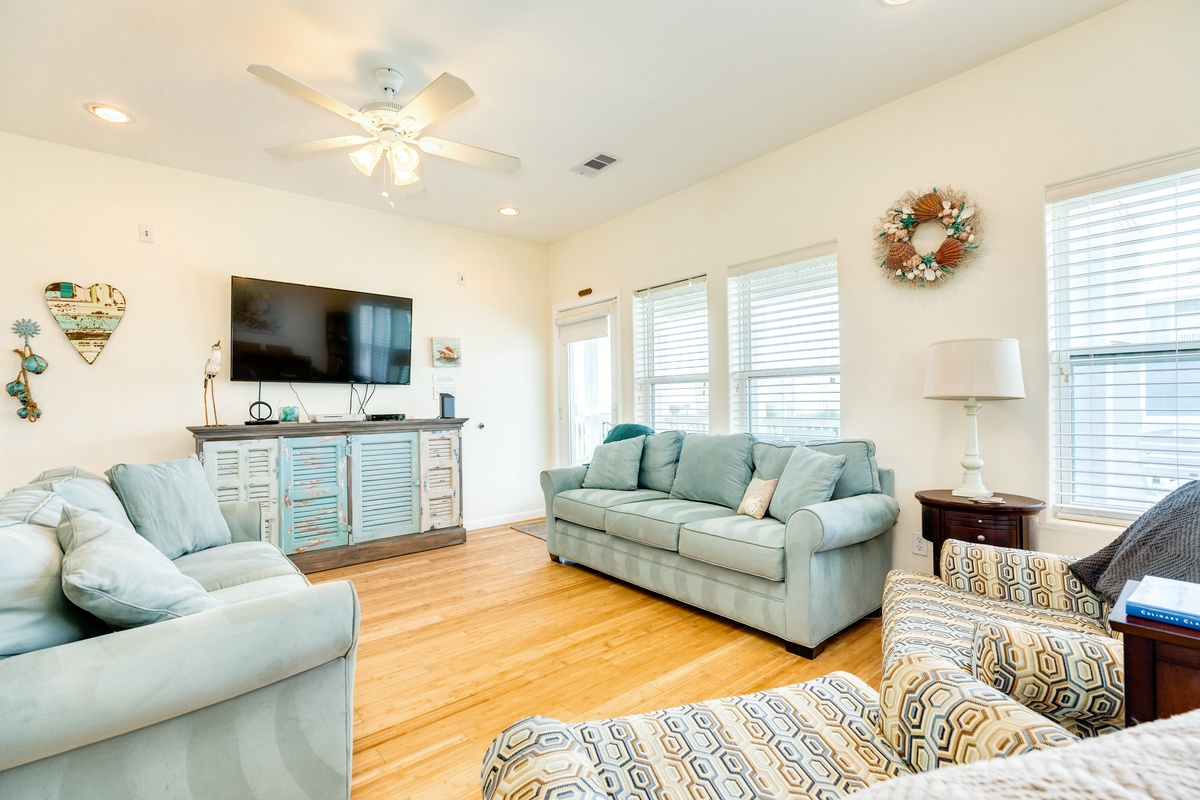 Abundant comfortable seating for the whole group to relax together