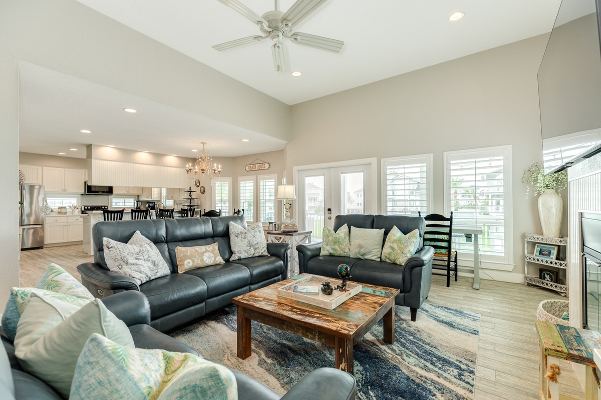 Plenty of seating options in the open living area